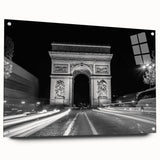 Large abstract wall art featuring neutral-toned arches in acrylic glass, suitable for bedroom or dining room decor.