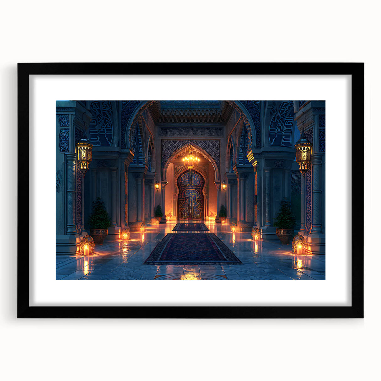 Extra large abstract art print featuring colorful, textured arches on a black framed canvas, ideal for living room decor.