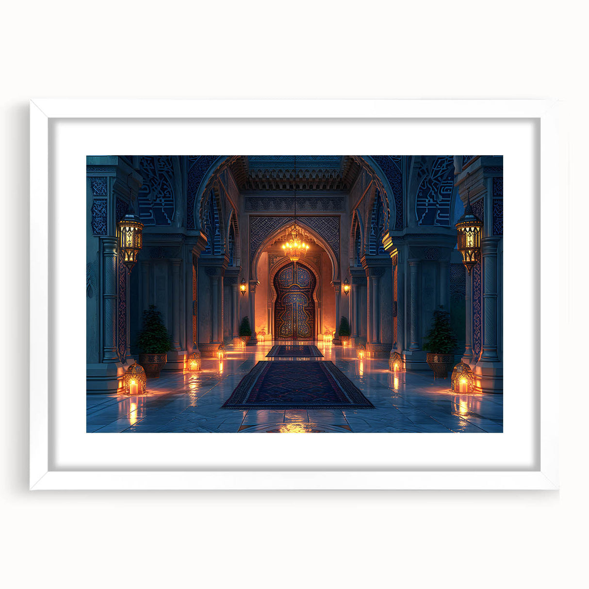 Extra large abstract art print featuring textured arches in neutral tones, framed in white, ideal for living room decor.