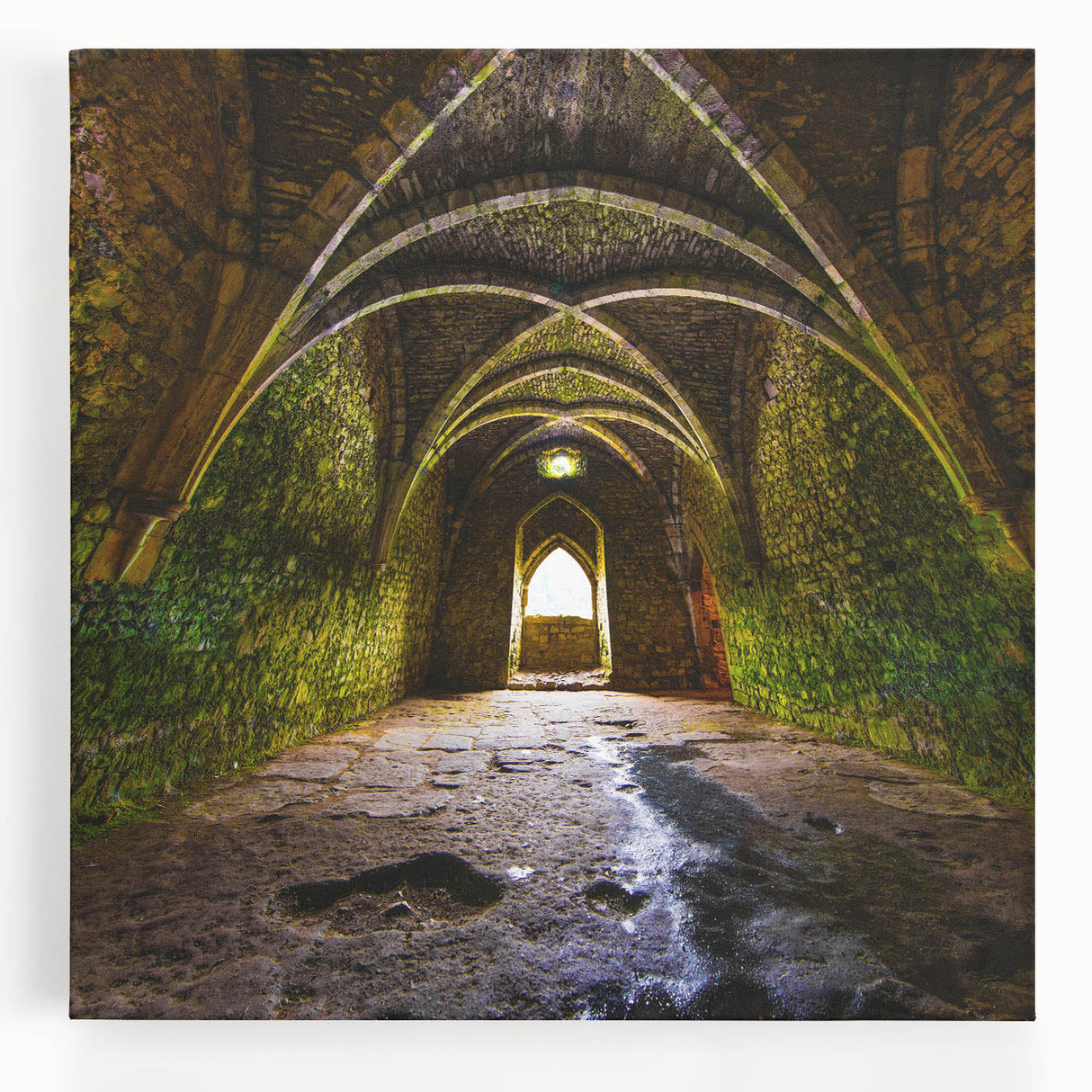 Black and white photo of architectural arches on stretched canvas, ideal for kitchen wall art or bedroom ambiance.
