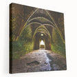 Arched architecture design on stretched canvas, featuring neutral beige tones, suitable for kitchen wall art.