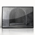 Large abstract wall art featuring geometric arches in black and white, framed acrylic print, ideal for modern art wall decor.