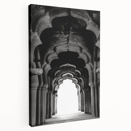 Large canvas print of arches in architecture, featuring subtle beige and cream tones, suitable for kitchen wall art.
