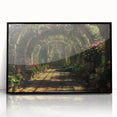 Large abstract wall art featuring symmetrical arch designs in black and white, mid-century modernist style.