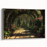 Silver-framed canvas featuring black and white vintage poster art of architectural arches, ideal for bedroom wall decor.
