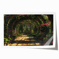 Rolled print of a floral archway in subtle pastel tones, ideal for art wall dining room or classy bathroom decor.