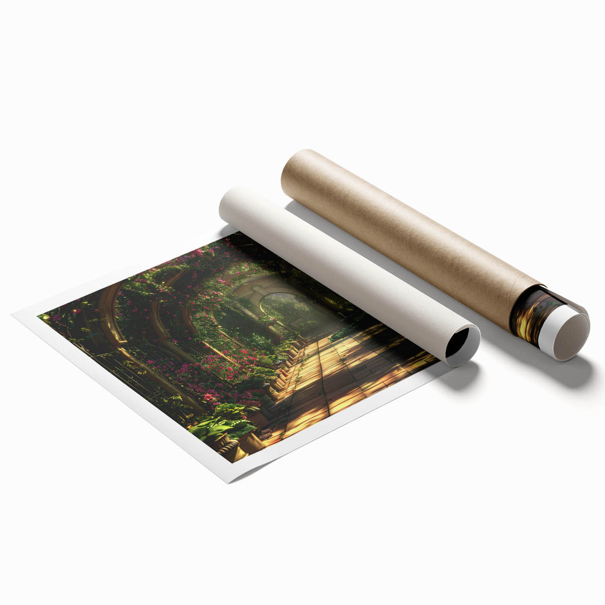Extra large rolled print featuring a series of elegant arches in muted gray, ideal for classy bathroom wall art.