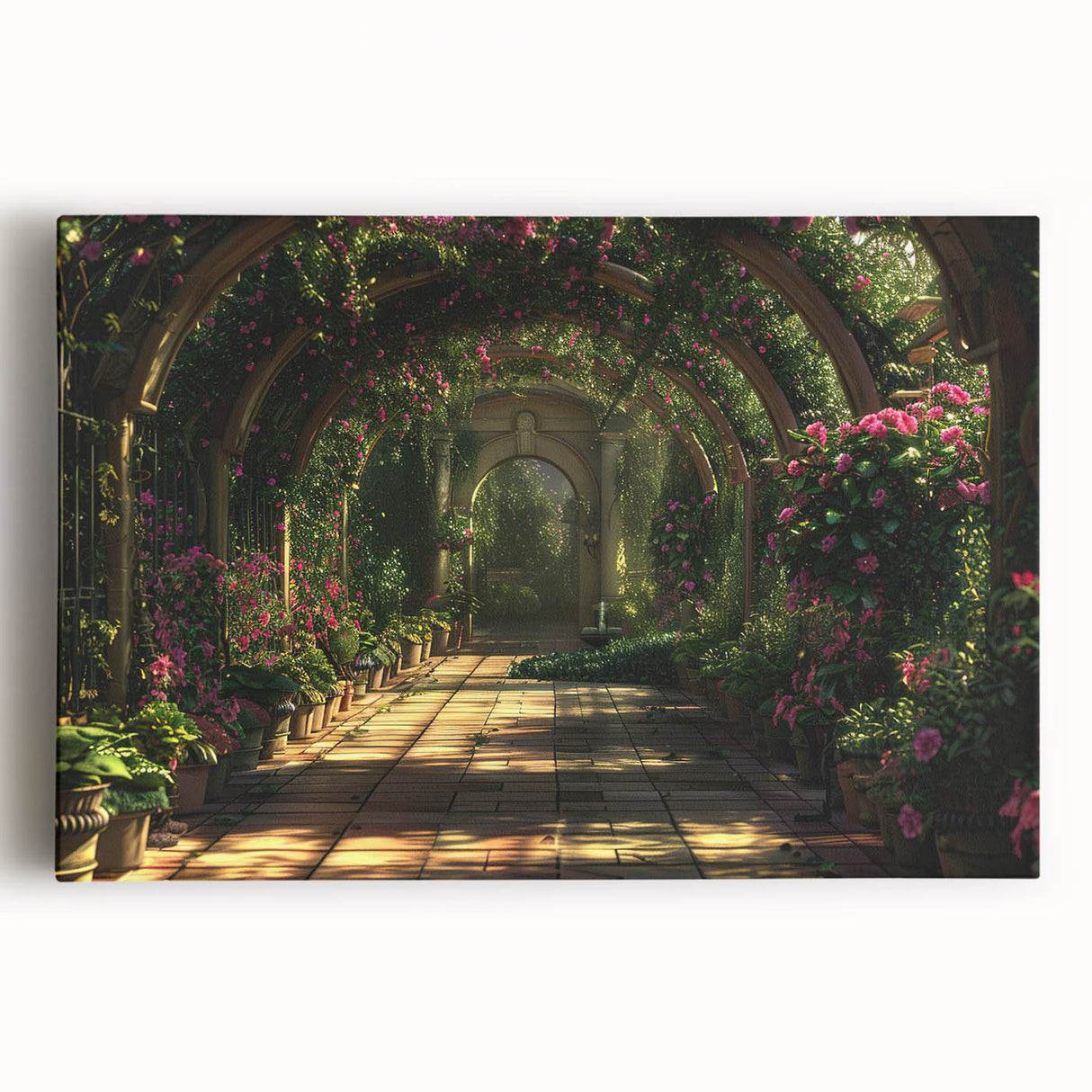 Large black and white photo of architectural arches on stretched canvas, ideal for kitchen wall art.
