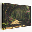Architectural arch design in neutral colors on a large stretched canvas, suitable for kitchen wall art.