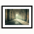 Extra large abstract art print featuring colorful, textured arch designs on a black framed canvas.