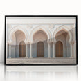 Large abstract wall art featuring geometric arches in black and white, framed in acrylic, suitable for modern art wall decor.