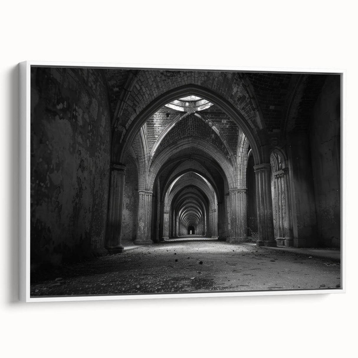 Vintage poster art featuring colorful arches in black, ideal for extra large living room wall decor, framed canvas.