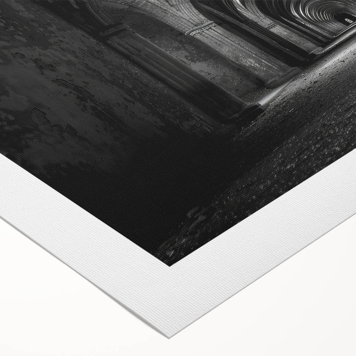 Art deco poster featuring symmetrical arch designs in monochrome tones on rolled canvas, suitable for dining room decor.