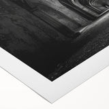 Art deco poster featuring symmetrical arch designs in monochrome tones on rolled canvas, suitable for dining room decor.
