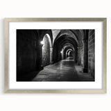 Textured abstract art prints depicting arches in neutral tones, framed in silver, ideal for bedroom art.