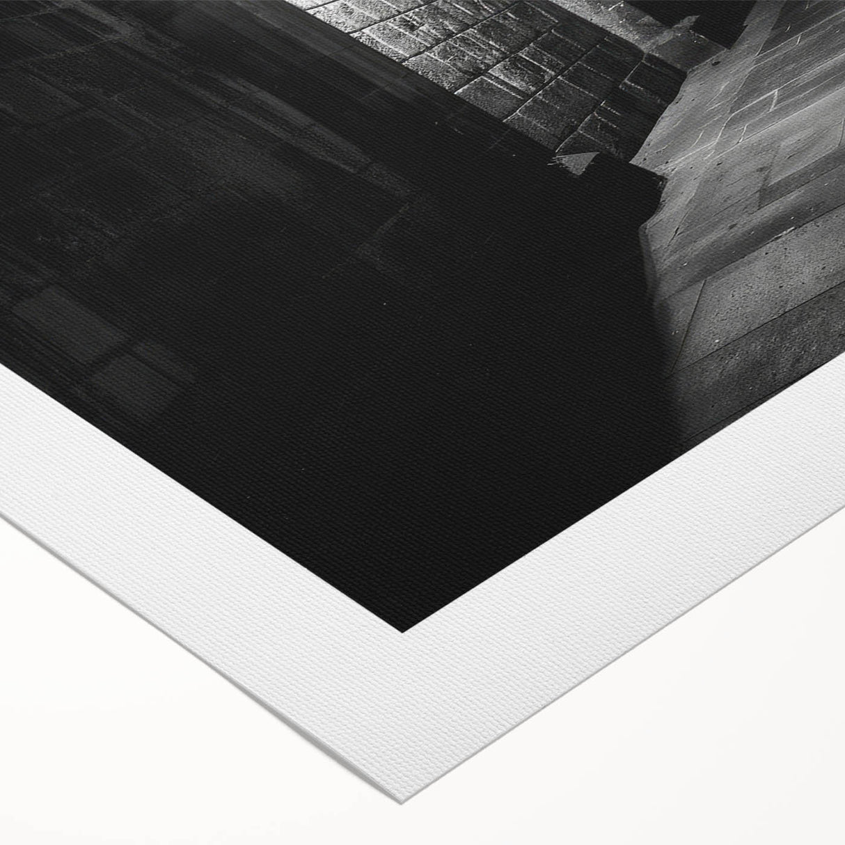 Art deco poster featuring symmetrical arches in monochrome tones on a rolled canvas, suitable for dining room walls.