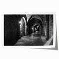 Arched architecture design in neutral tones on a large rolled canvas, suitable for dining room or bathroom wall decor.