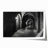 Arched architecture design in neutral tones on a large rolled canvas, suitable for dining room or bathroom wall decor.
