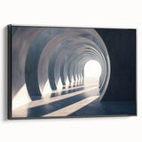 Black and white vintage poster art of architectural arches on framed canvas, suitable for bedroom wall decor.
