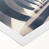 Art deco poster featuring symmetric arch designs in monochrome, printed on rolled canvas, suitable for dining room walls.