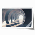 Large rolled print featuring a series of arches in muted beige tones, suitable for dining room wall art.