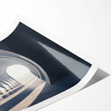 Extra large rolled print featuring black and white line art of abstract flowers, ideal for large living room wall art.