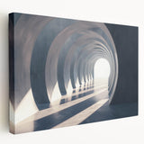 Architectural arch design in neutral tones on stretched canvas, suitable for kitchen wall art.