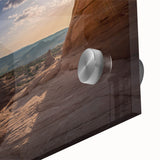 Large abstract wall art on acrylic glass featuring mid-century modernist arch designs in neutral tones.