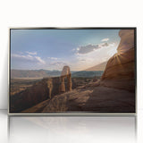 Mid-century modernist arch design in silver and gray tones on a framed acrylic, ideal for modern art wall decor.