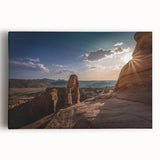 Black and white photo of architectural arches on a large stretched canvas, suitable for kitchen wall art.