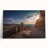 Black and white photo of architectural arches on stretched canvas, ideal for kitchen wall art or bedroom.