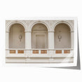 Extra large rolled print featuring a series of arches in muted earth tones.