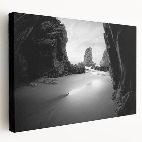 Arched architecture design on large stretched canvas with neutral and earth tones, suitable for kitchen wall art.