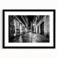 Extra large abstract art print featuring colorful, textured arches on a black framed canvas, suitable for living room decor.