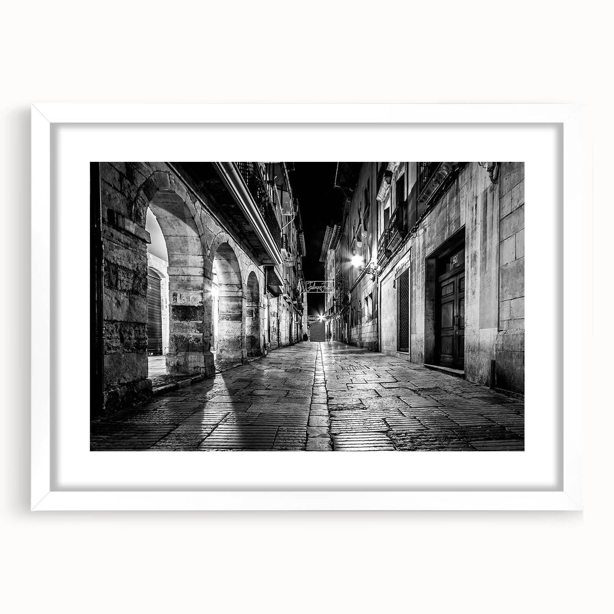 Extra large abstract art print featuring textured arch designs in muted earth tones, framed with a white mat.