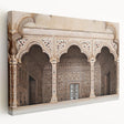 Arched architectural design in monochrome tones on stretched canvas, suitable for kitchen wall art.