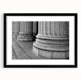 Extra large abstract art print featuring vibrant, textured columns on a canvas, ideal for living room decor.