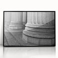 Large abstract wall art featuring vertical columns in black and white, framed acrylic, ideal for modern art wall decor.