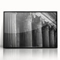 Large abstract wall art featuring vertical columns in black and white on acrylic, ideal for modern art wall decor.