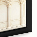 Extra large framed canvas featuring black textured columns with colorful abstract designs, ideal for living room decor.