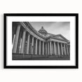 Extra large abstract art print featuring colorful, textured columns, presented in a black frame with mat.