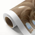 Art Deco style poster featuring symmetrical columns in muted beige tones, on rolled canvas, ideal for nursery wall art.