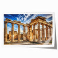 Rolled print of classical columns in muted beige tones, ideal for art wall dining room or classy bathroom decor.