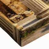 Black and white large art print of classical architecture columns on stretched canvas, suitable for bedroom wall decor.