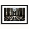 Extra large abstract art print featuring colorful, textured columns on a black framed canvas, ideal for living room decor.