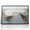 Large abstract wall art featuring black and white columns in a mid-century modernist style, acrylic print.