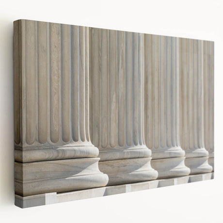 Architectural column designs in greyscale on stretched canvas, ideal for kitchen wall art.