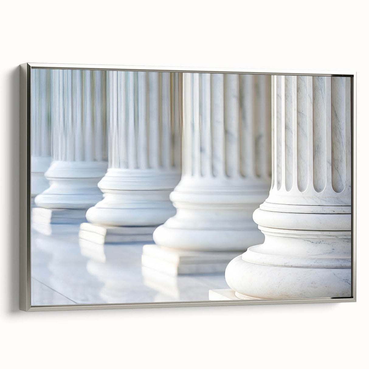 Framed canvas featuring a vintage poster of a landscape with colorful art on a black background, ideal for living room decor.