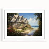 Extra large abstract art print featuring textured design in neutral tones, framed with a white mat.