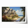 Rolled print of a floral art design featuring gentle pink and green hues, suited for dining room or bathroom decor.